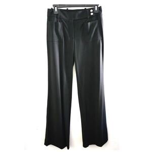 Celine Wool Blend Front Patch Pocket Flare Leg Pants Trousers Black 36 / 4